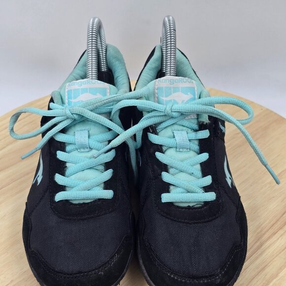 Kangaroos Women's pocketpass Jogger Sneakers Black Suede and Teal  Low Top sz 6 - Picture 3 of 8